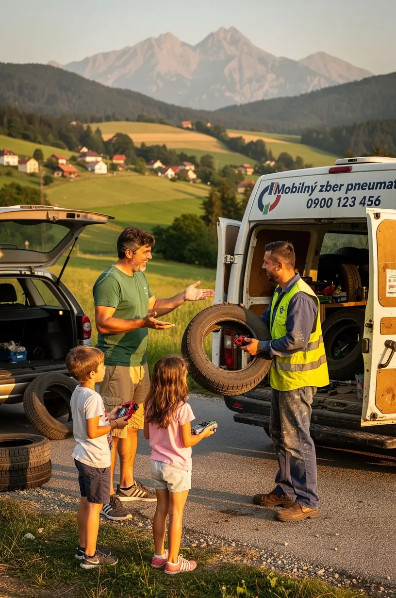 Služba vyzdvihnutia kolies priamo z domu zákazníka s následnou montážou a vyvážením v lokálnom autoservise podľa dohodnutého termínu.